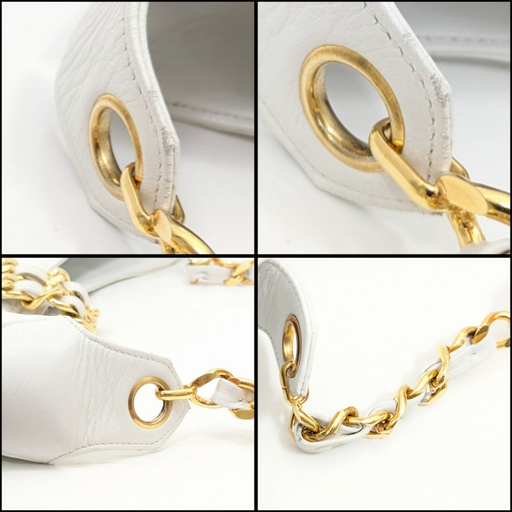 ✨️💎Authentic Chanel White Qualited Lambskin Hobo Bag - Picture 4 of 16